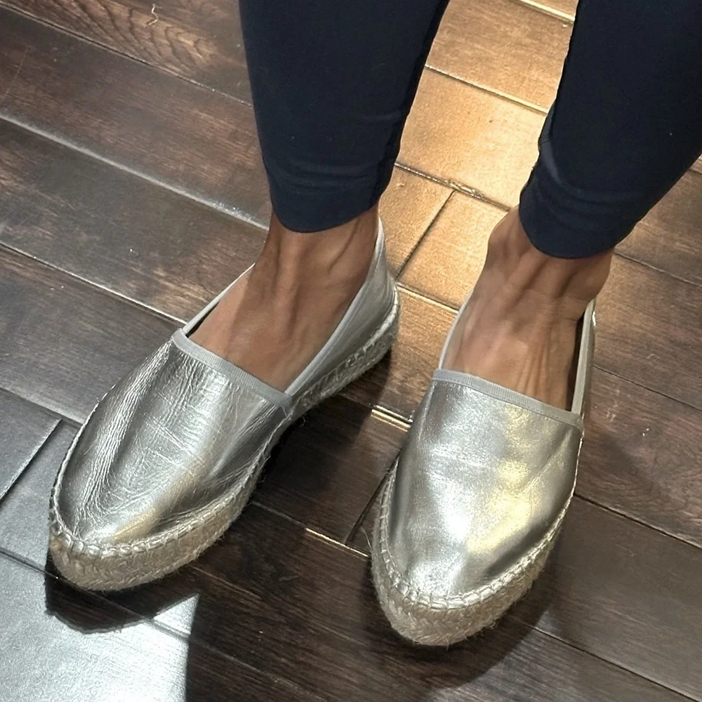 Love Moschino silver espadrilles size 37